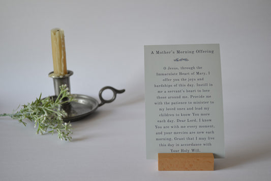 Catholic Mother's Morning Offering: Catholic Prayer Card