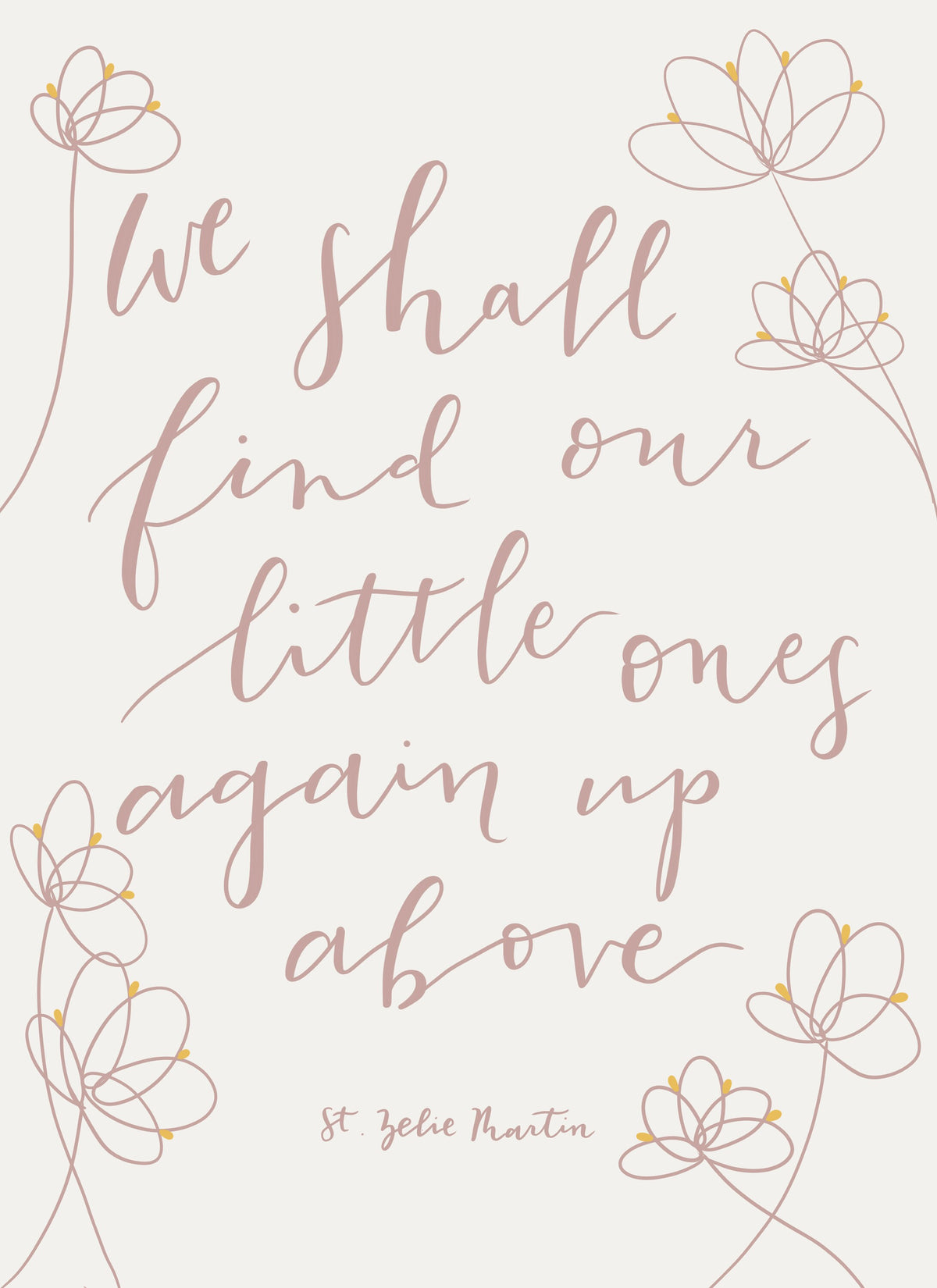 We Shall Find Our Little Ones Again Up Above: Catholic Miscarriage Card