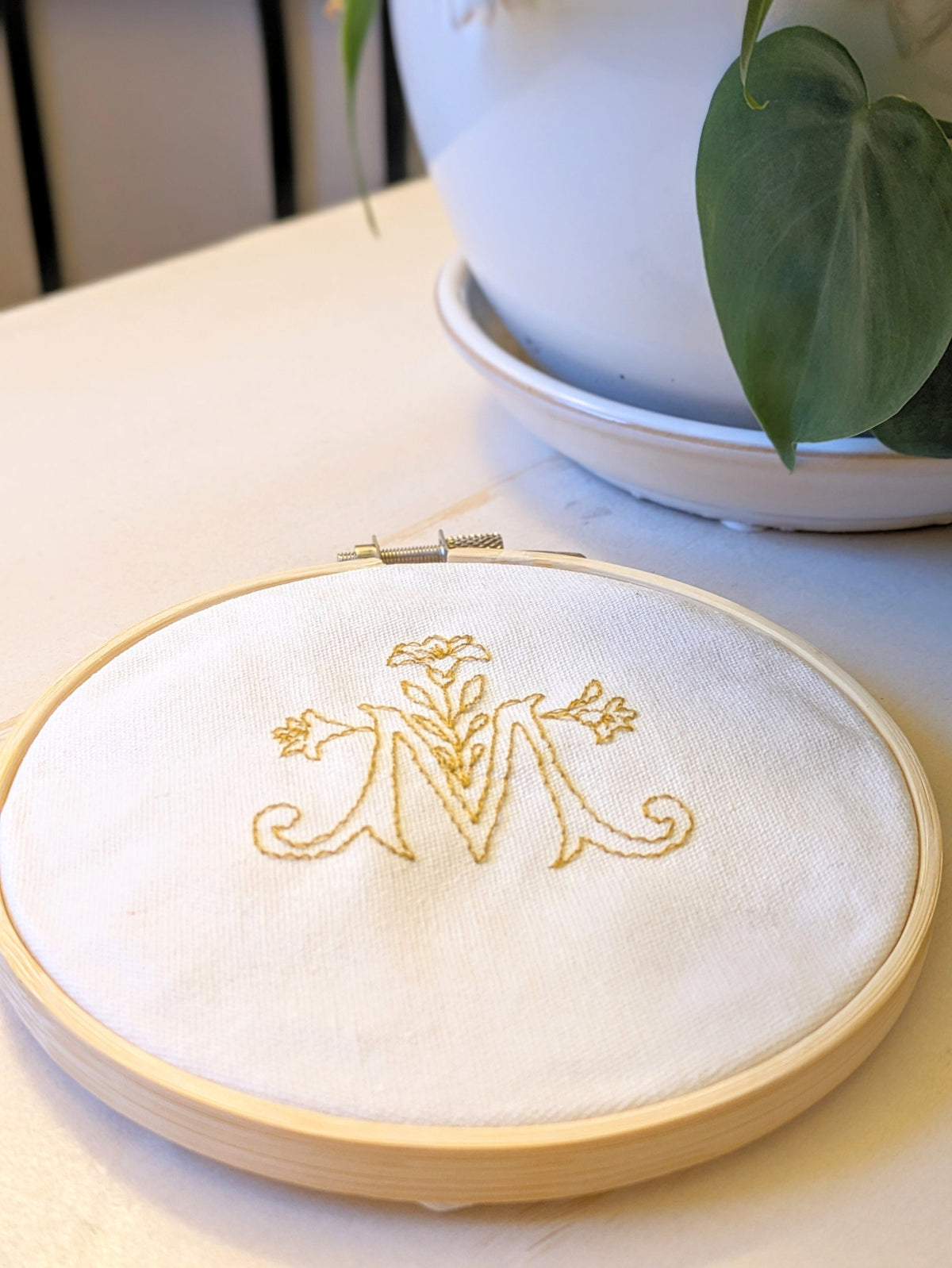 Marian Symbol: Embroidery Stick and Stitch Sticker