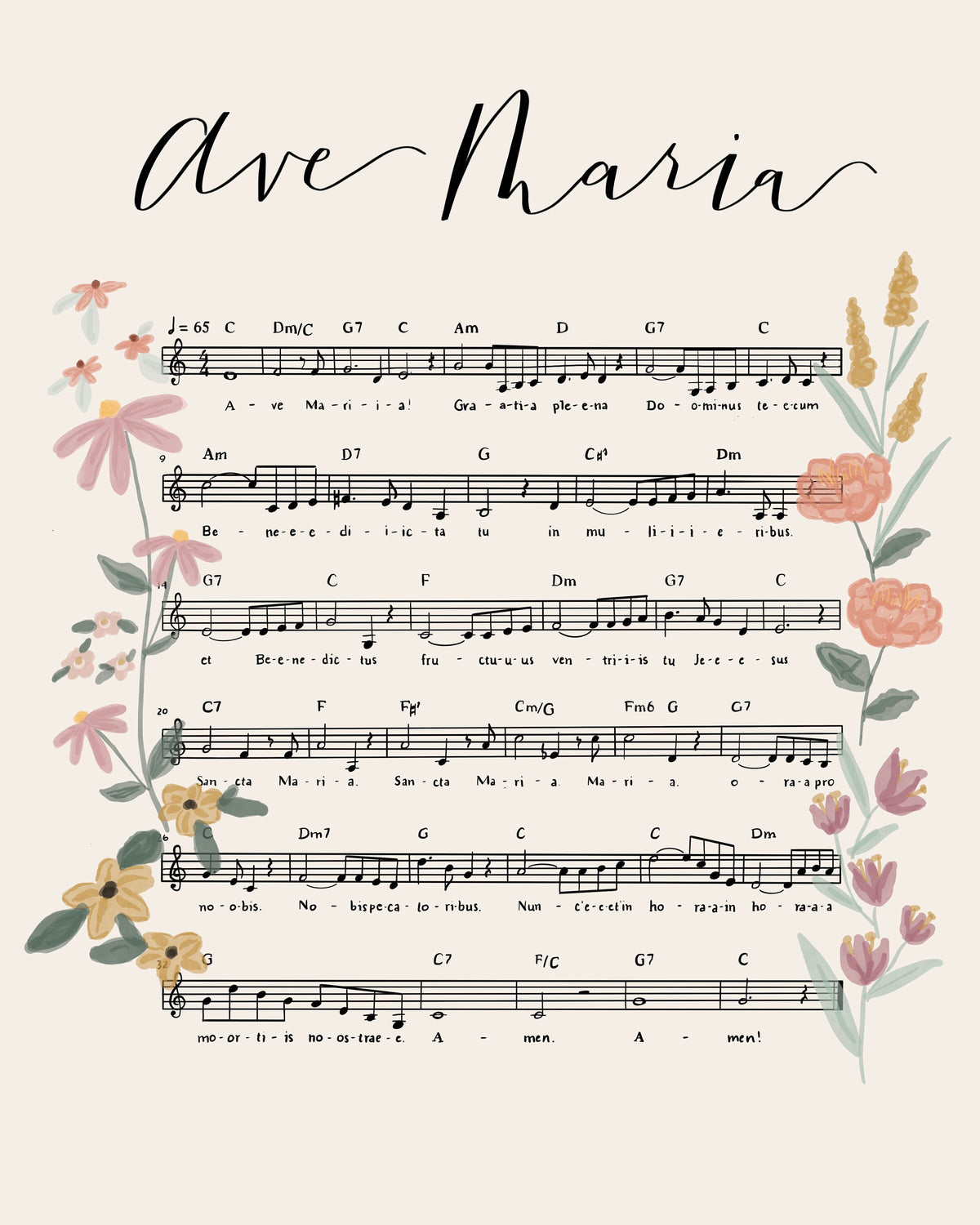 Ave Maria: Music Composition Print