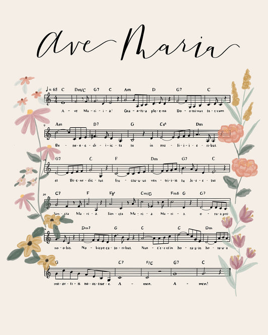 Ave Maria: Music Composition Print