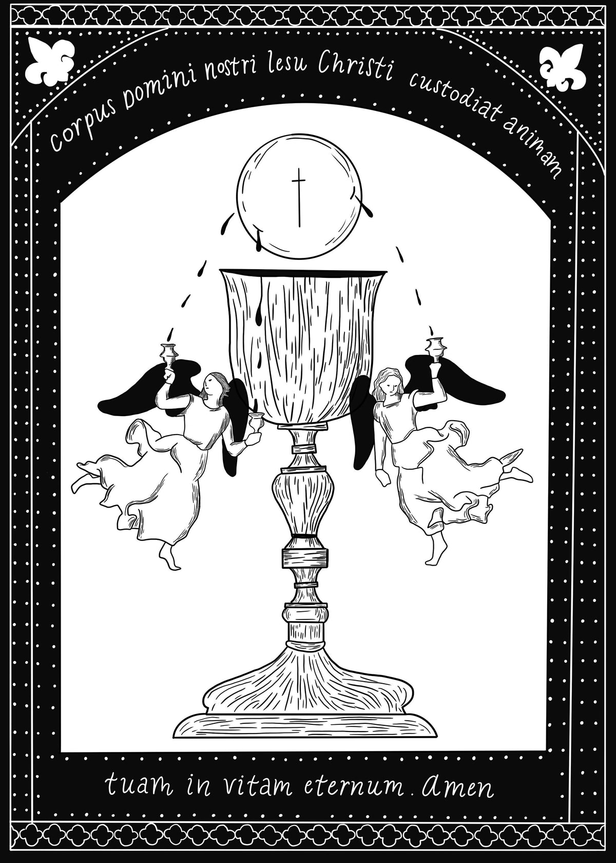 Latin Eucharistic Prayer Print: 5x7 or 8x10