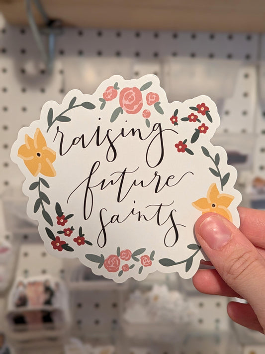 Raising Future Saints: Catholic Refrigerator or Car Magnet, Catholic parent gift, gift for her, mother's day, Catholic mom