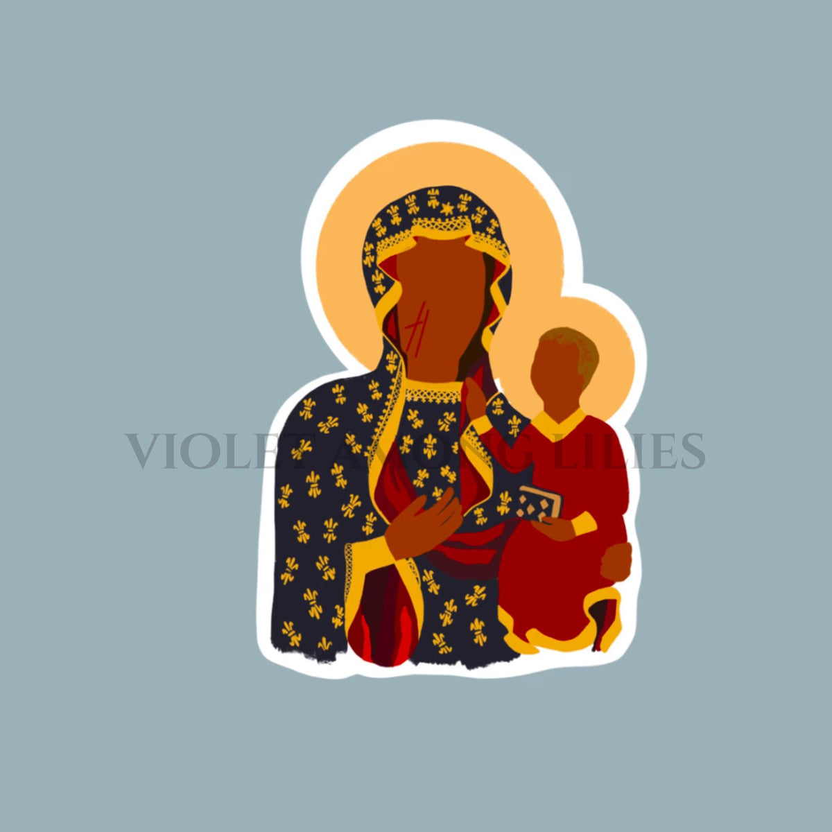 Our Lady of Czestachowa Vinyl Sticker, Catholic Polish Art