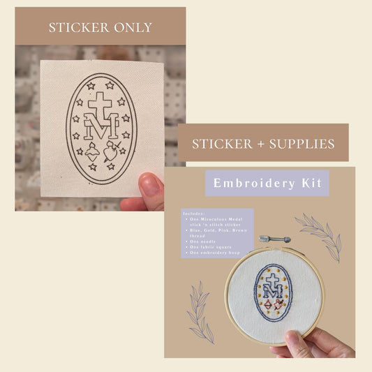 Miraculous Medal Catholic Embroidery Kit, Blessed Mother, Catholic gift, Catholic craft, gift for her, gift for teen