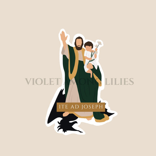 St. Joseph, Terror of Demons: Catholic Sticker, saint sticker, waterproof, Catholic gift, confirmation saint, gift for him