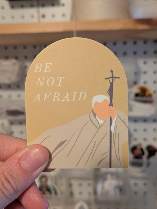 Saint John Paul II Be Not Afraid Catholic Sticker, waterproof, patron saint, confirmation saint, Catholic gift
