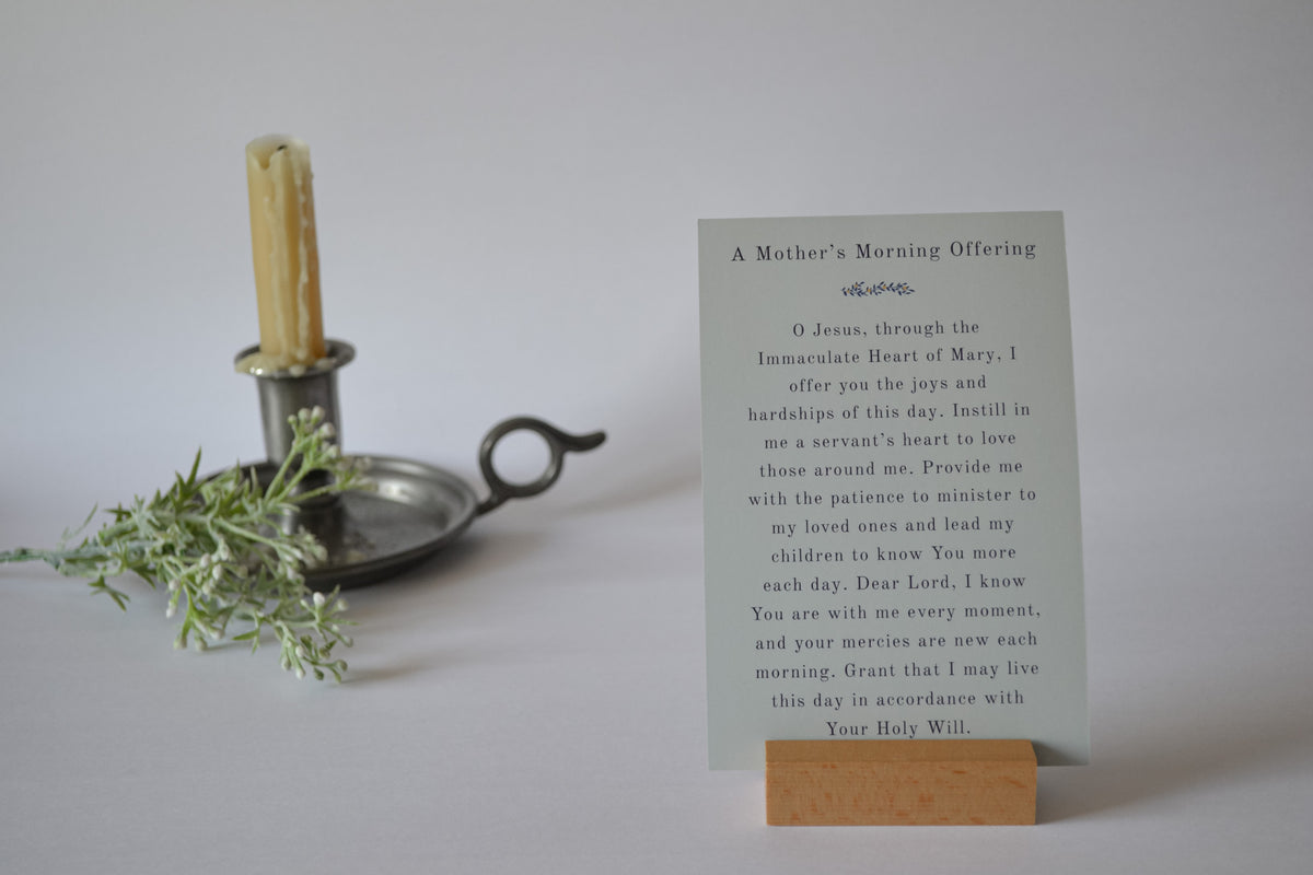 Catholic Mother's Morning Offering: Catholic Prayer Card