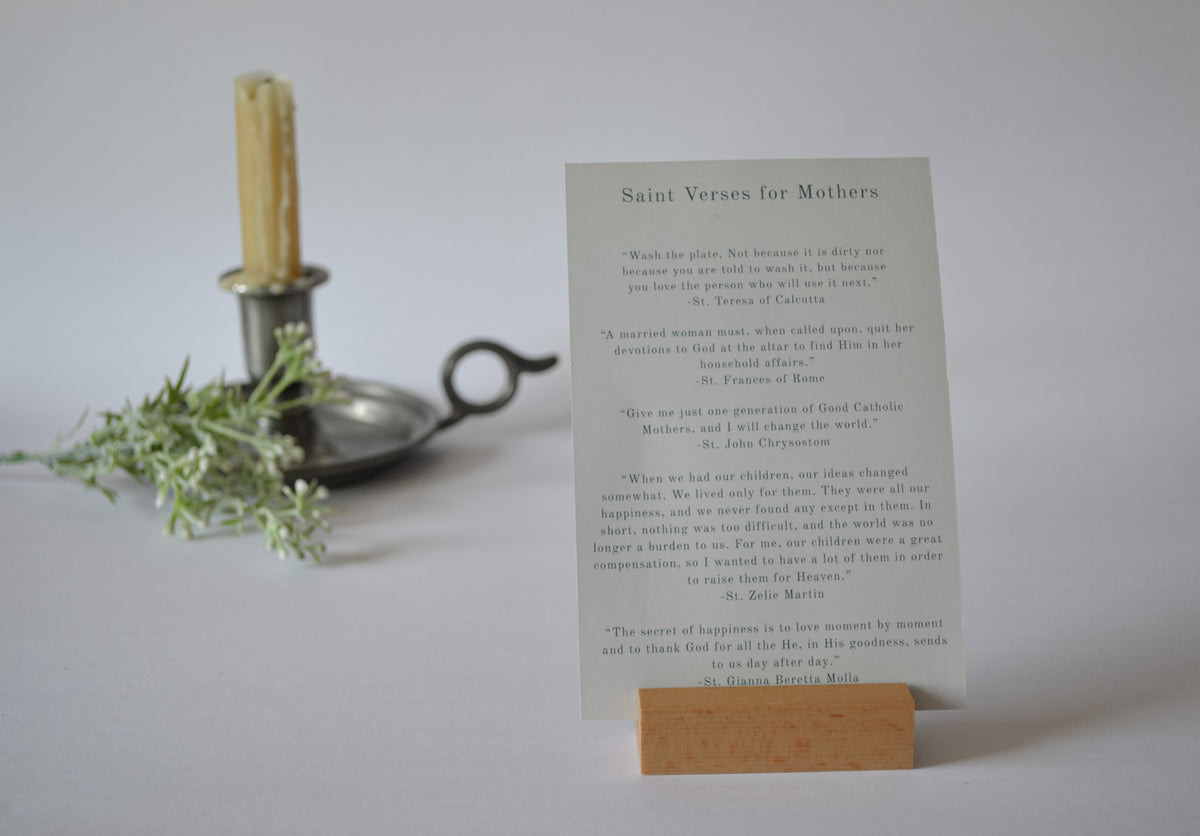 Saint Verses and Bible Verses for Moms: Catholic Prayer Card Set