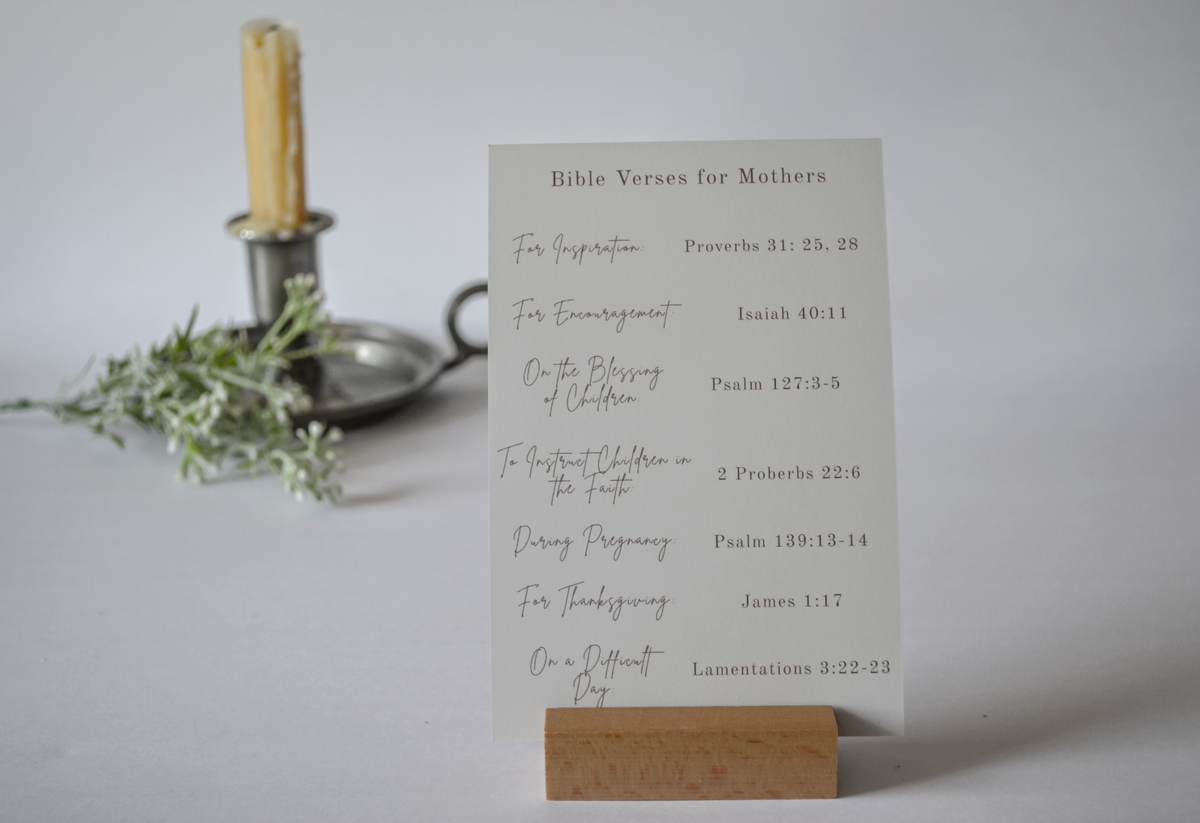Saint Verses and Bible Verses for Moms: Catholic Prayer Card Set