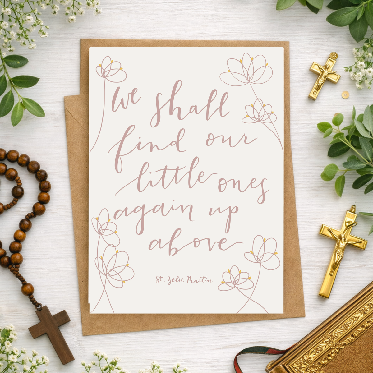 We Shall Find Our Little Ones Again Up Above: Catholic Miscarriage Card
