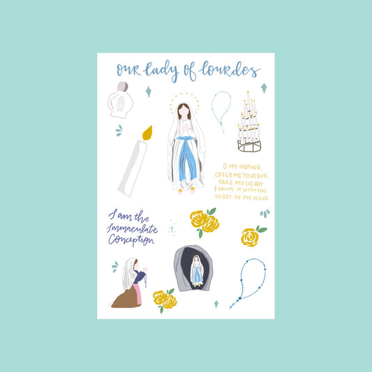 Our Lady of Lourdes Sticker Sheet