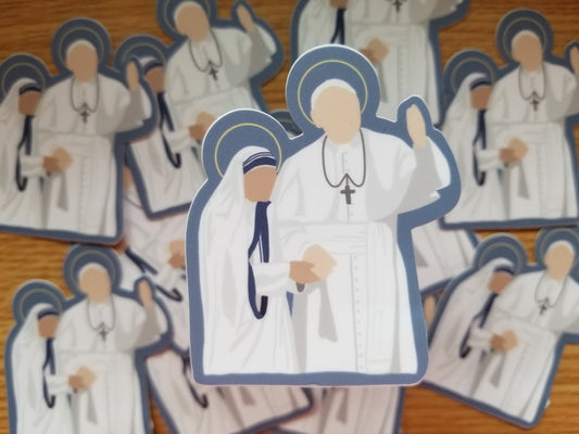 St. John Paul II & St. Teresa of Calcutta Sticker, Catholic Gift