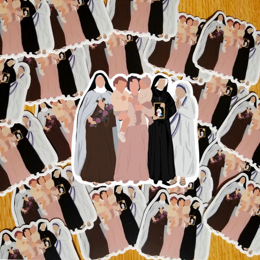 Catholic Women Saints Vinyl Sticker: Waterproof, Matte