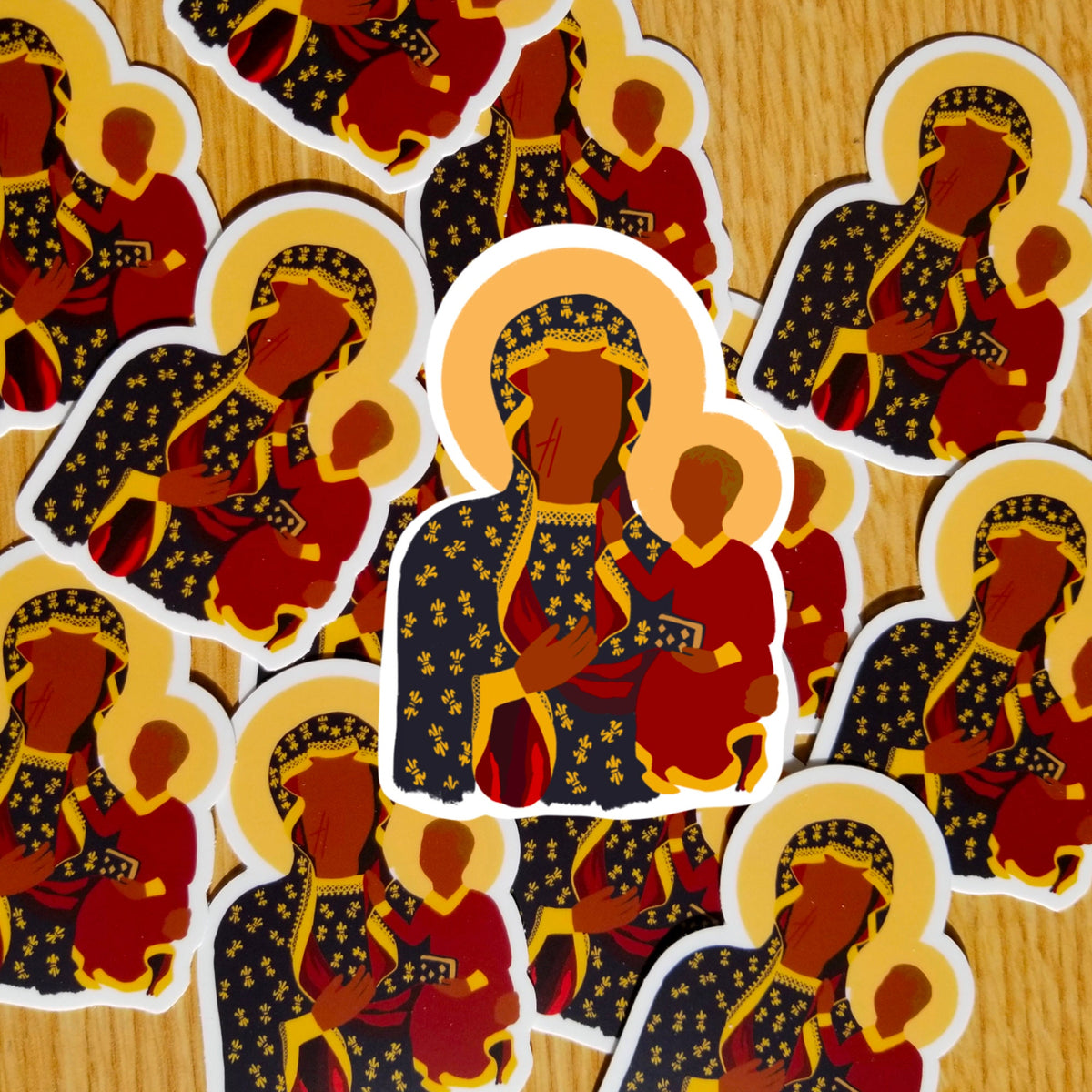 Our Lady of Czestachowa Vinyl Sticker, Catholic Polish Art