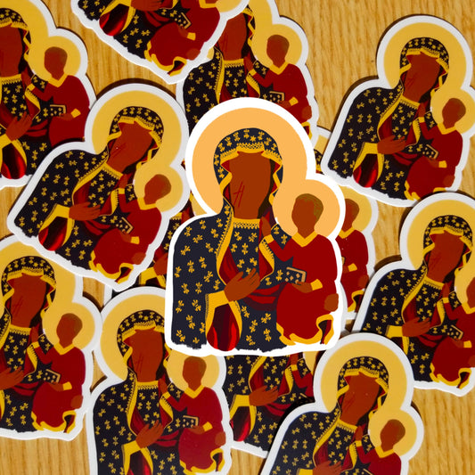 Our Lady of Czestachowa Vinyl Sticker, Catholic Polish Art