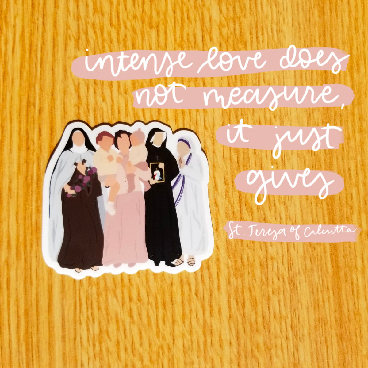 Catholic Women Saints Vinyl Sticker: Waterproof, Matte