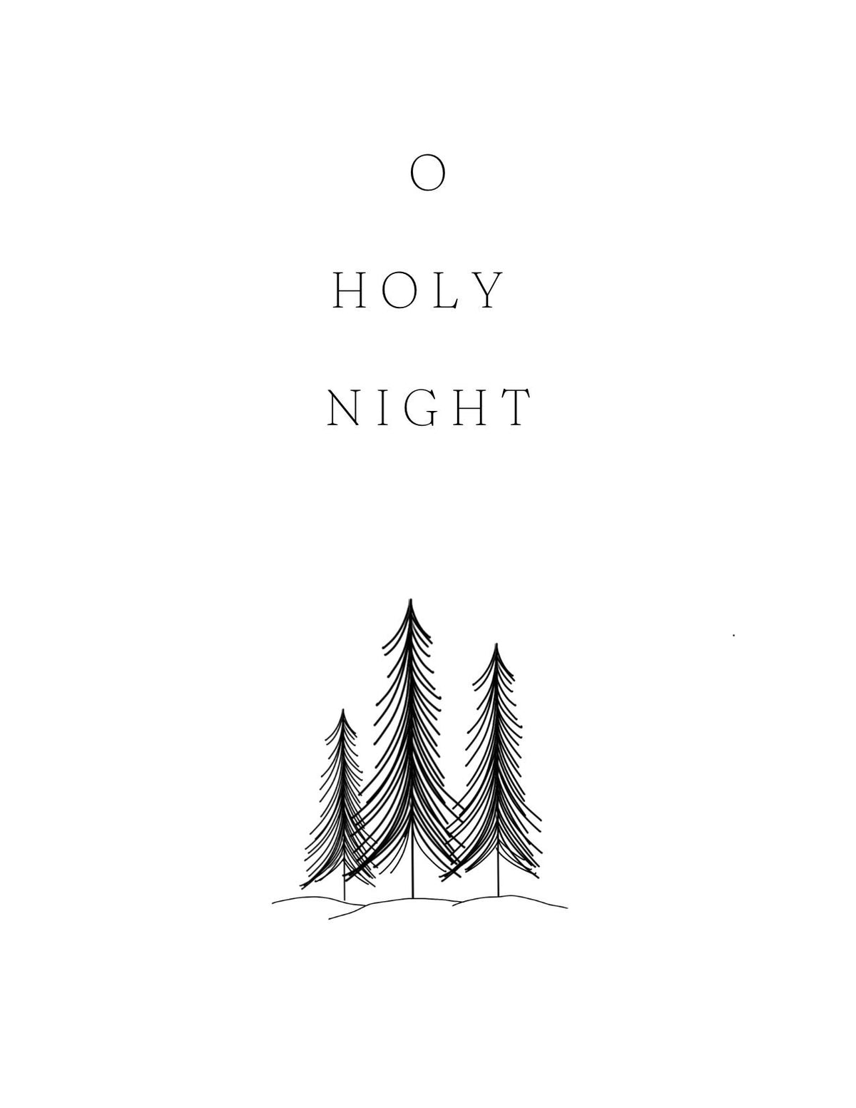 O Holy Night Linen Paper Christmas Card