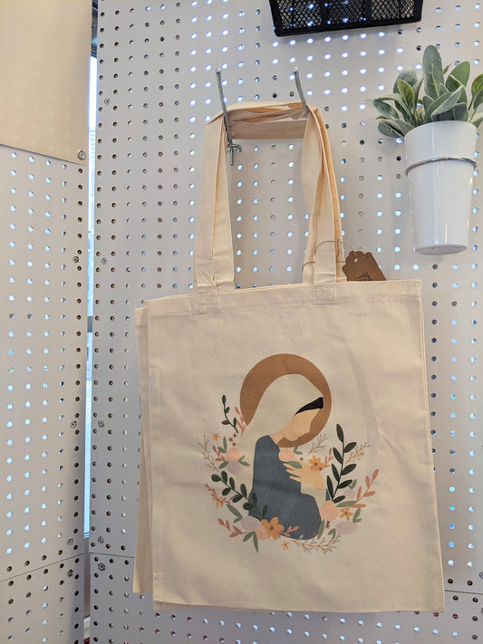 Rosa Mystica Canvas Tote Bag: Catholic Blessed Mother Tote