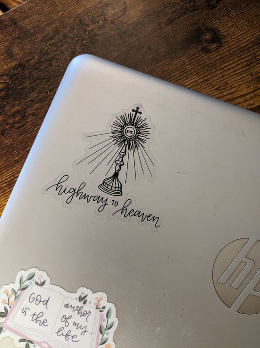 Bl. Carlo Acutis "Highway to Heaven" Monstrance sticker