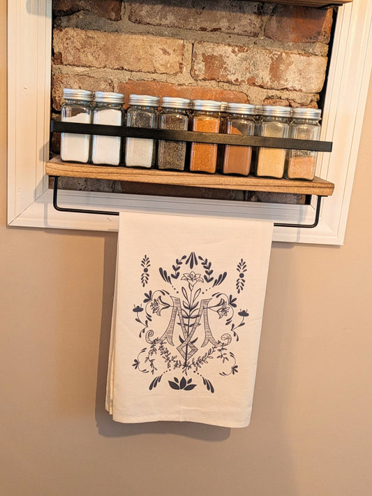Marian Symbol Cotton Tea Towel, Catholic Gift