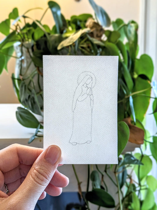 Marian Outline: Embroidery Stick and Stitch Sticker