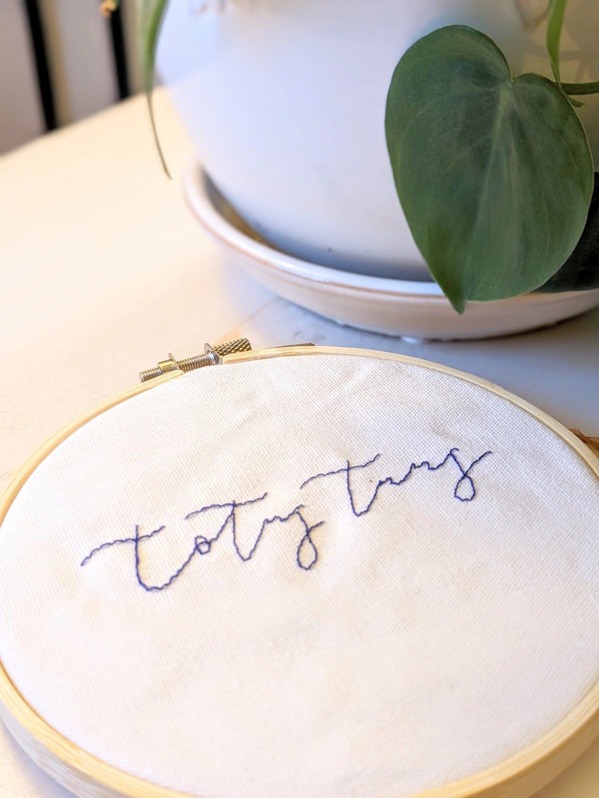 Totus Tuus: Embroidery Stick and Stitch Sticker