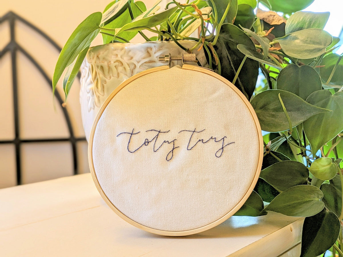 Totus Tuus: Embroidery Stick and Stitch Sticker