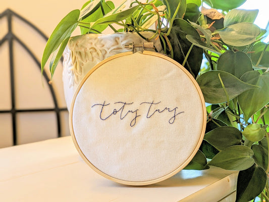 Totus Tuus: Embroidery Stick and Stitch Sticker