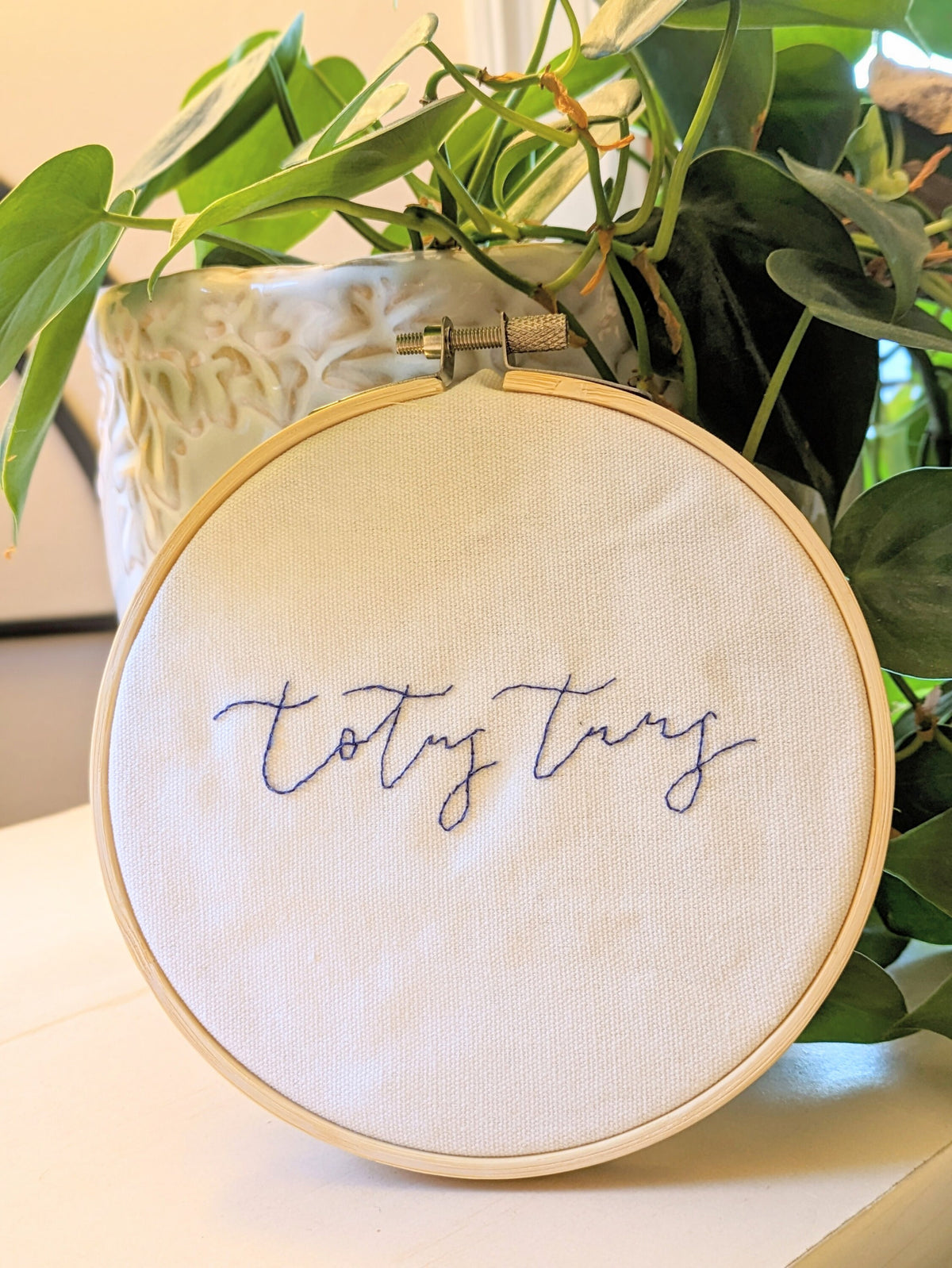 Totus Tuus: Embroidery Stick and Stitch Sticker