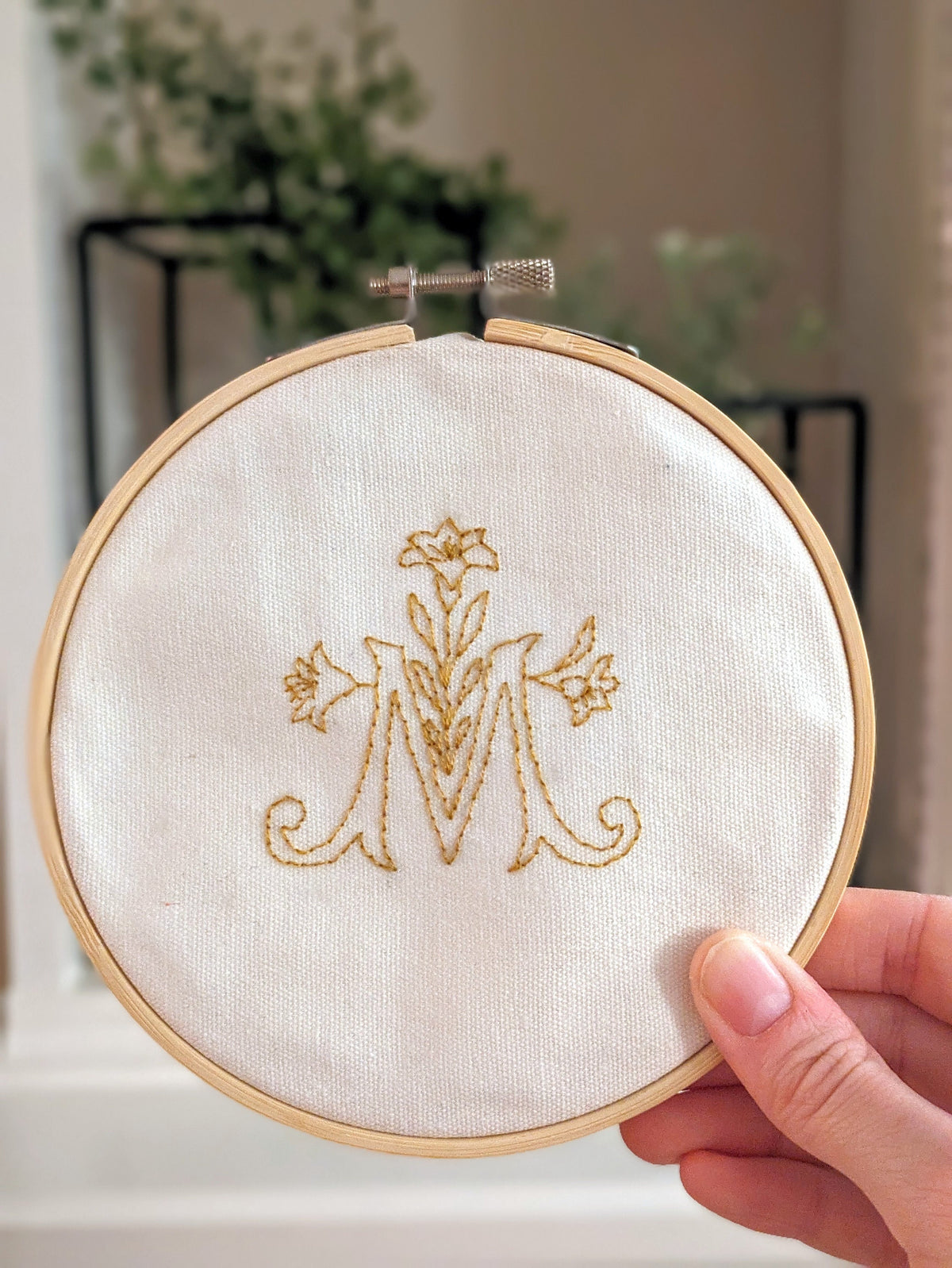 Marian Symbol: Embroidery Stick and Stitch Sticker
