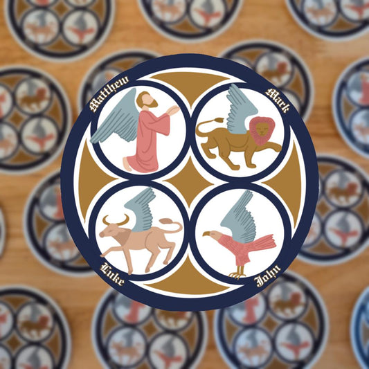 Four Gospel Writers and Symbols Sticker