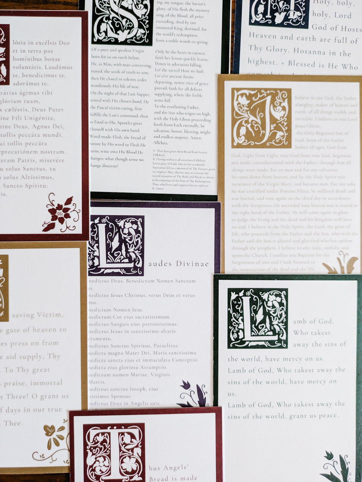 Mass and Adoration: Latin/English Prayer Cards