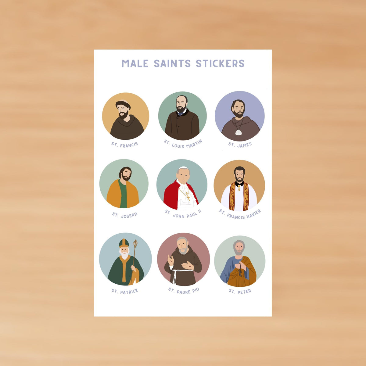Male Saints Sticker Sheet