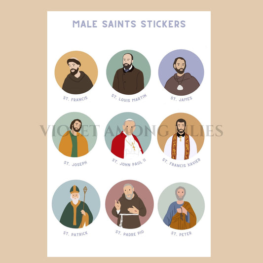 Male Saints Sticker Sheet