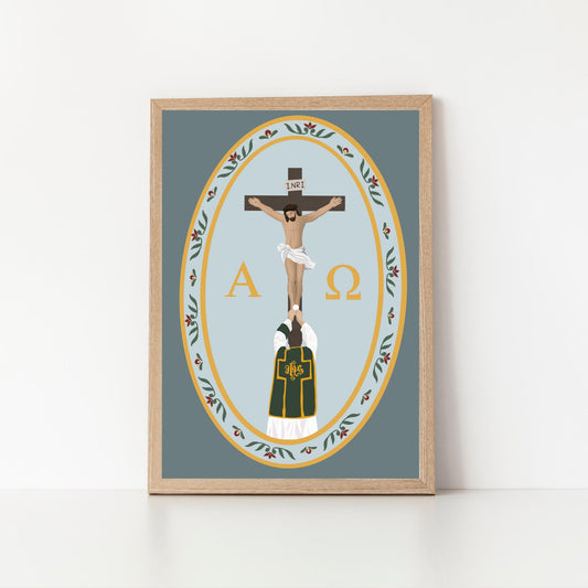 Alpha and Omega: Catholic Eucharist Print, Traditional Catholic Art
