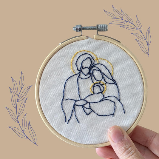 Holy Family Embroidery Kit: Catholic Christian DIY Craft