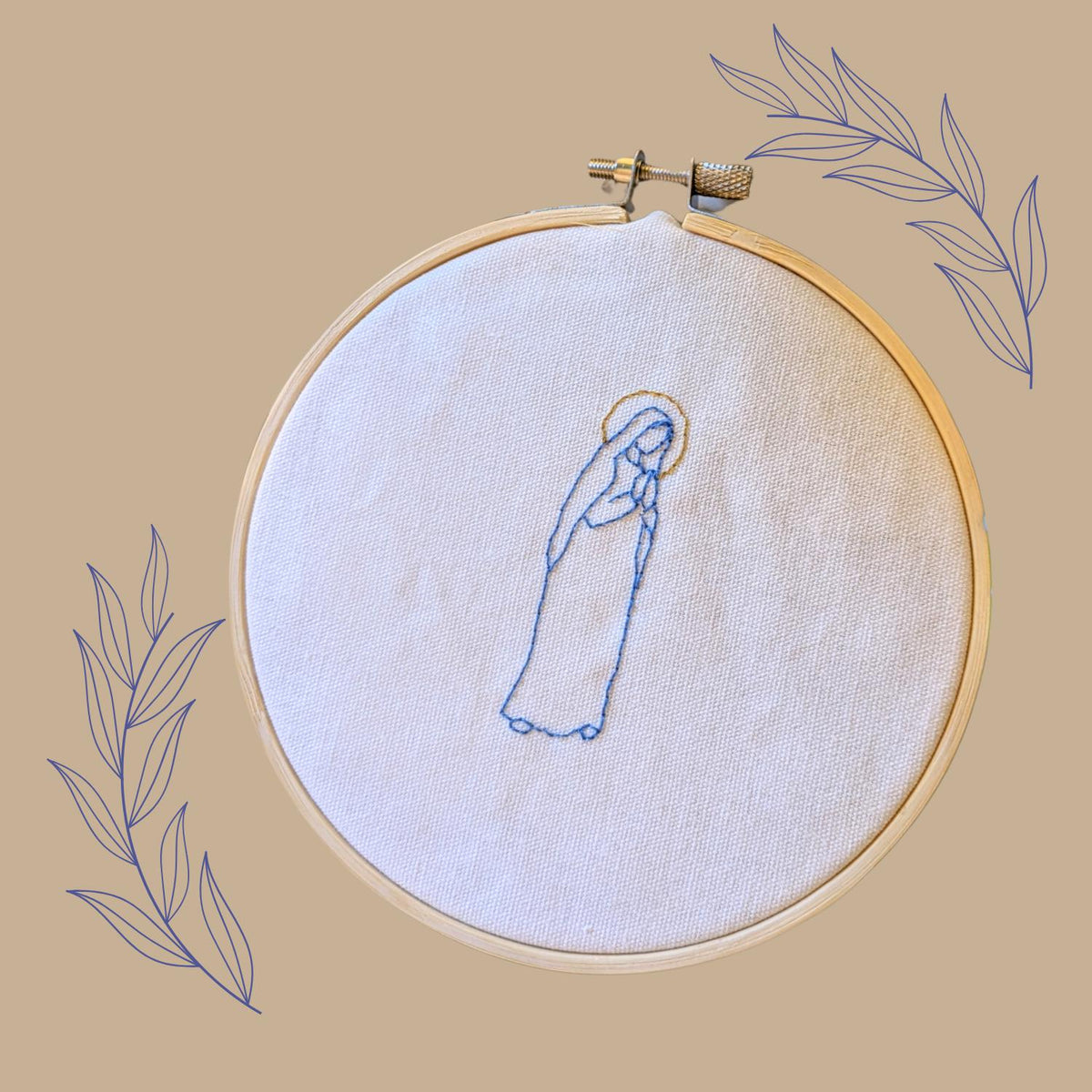 Blessed Mother Embroidery Kit: Catholic DIY Craft