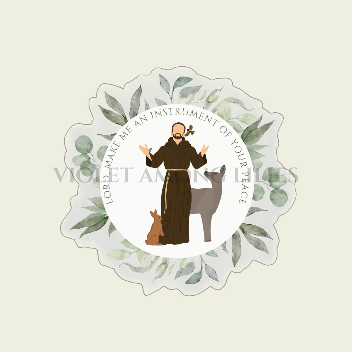 St. Francis: Make Me an Instrument of Your Peace Catholic Sticker