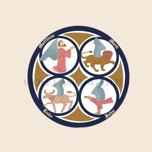 Four Gospel Writers and Symbols Sticker