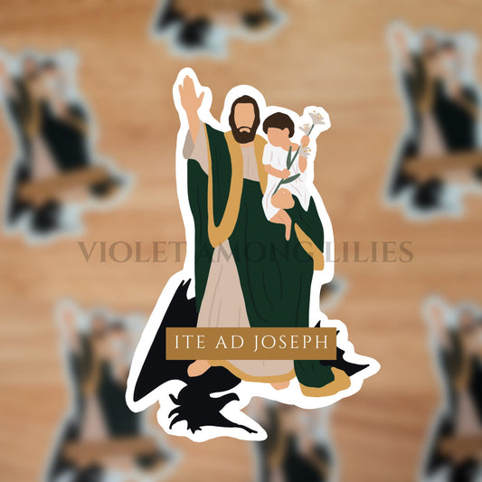 St. Joseph, Terror of Demons: Catholic Sticker, saint sticker, waterproof, Catholic gift, confirmation saint, gift for him
