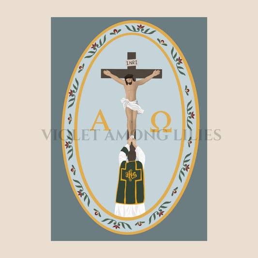 Alpha and Omega: Catholic Eucharist Print, Traditional Catholic Art