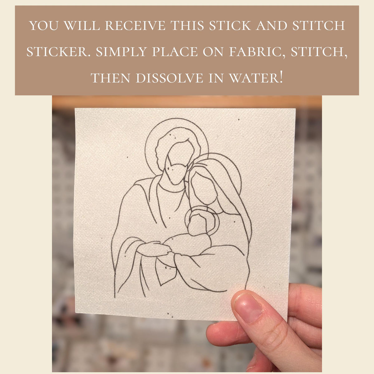 Holy Family Embroidery Kit: Catholic Christian DIY Craft