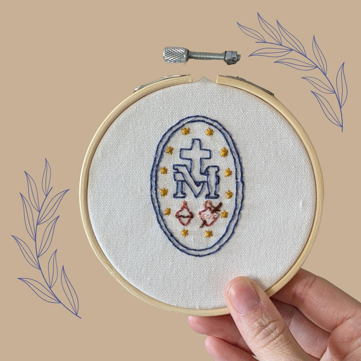 Miraculous Medal Catholic Embroidery Kit, Blessed Mother, Catholic gift, Catholic craft, gift for her, gift for teen