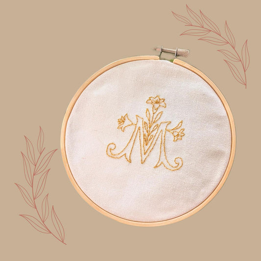 Blessed Mother "M" Embroidery Kit: Catholic DIY Craft