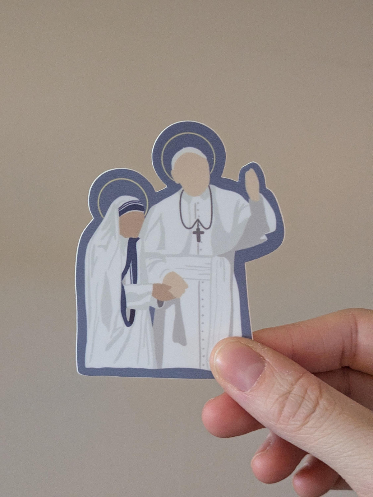 St. John Paul II & St. Teresa of Calcutta Sticker, Catholic Gift