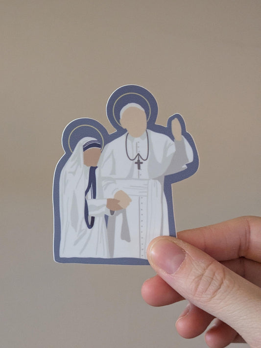 St. John Paul II & St. Teresa of Calcutta Sticker, Catholic Gift