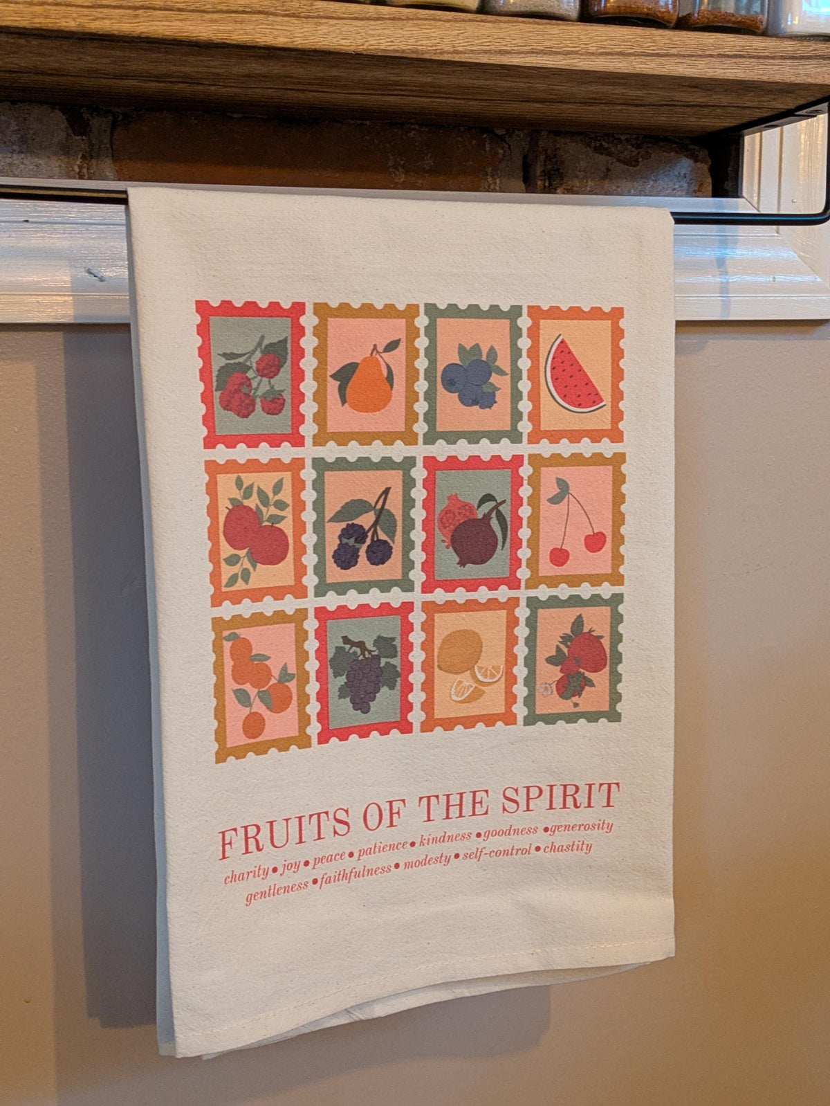 Fruits of the Holy Spirit: Christian/Catholic Cotton Tea Towel