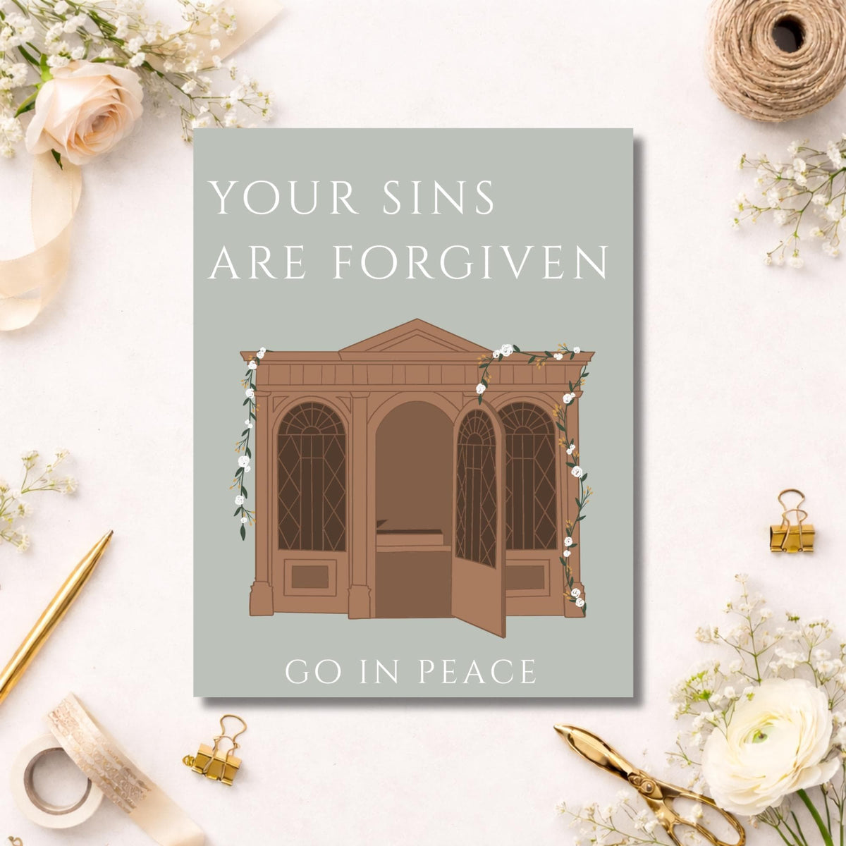 Confession Catholic Sacrament Card: First Reconciliation Card