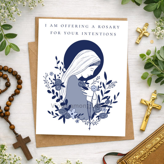 I Am Offering a Rosary For You: Catholic Blessed Mother Card